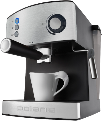 Кофеварка рожковая Polaris PCM 1537AE Adore Crema 850Вт нержавеющая сталь/черный