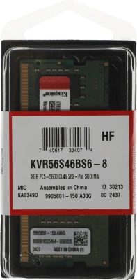 Память DDR5 8GB 5600MHz Kingston KVR56S46BS6-8 VALUERAM RTL PC5-44800 CL46 SO-DIMM 262-pin 1.1В single rank Ret