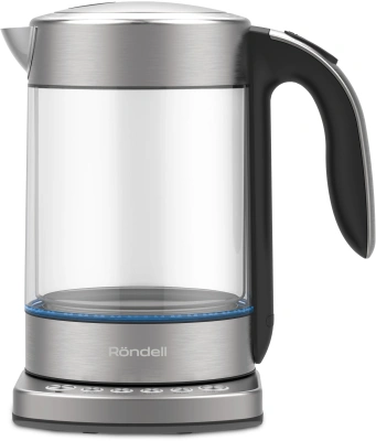 Чайник электрический Rondell RDE-WK888 1.5л. 2200Вт серебристый/прозрачный корпус: стекло