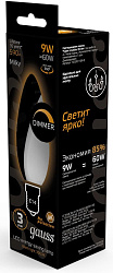 Лампа светодиодная Gauss Filament 103201109-D 9Вт цок.:E14 свеча 220B св.свеч.бел.теп. (упак.:10шт)