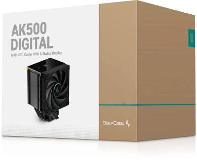Устройство охлаждения(кулер) Deepcool AK500 Digital Soc-AM5/AM4/1200/1700/1851 черный 4-pin 25.9-28dB Al+Cu LCD 240W 1291gr Ret (R-AK500-BKADMN-G)