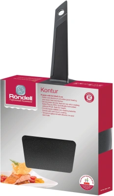Сковорода Rondell Kontur RDA-1487 круглая 26см покрытие: Xylan Plus ручка несъемная (с крышкой) графитовый
