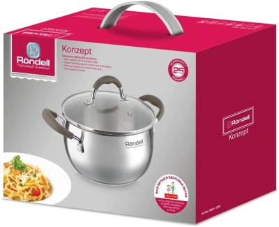 Кастрюля Rondell Konzept RDS-1229 3.3л. d=20см (с крышкой) стальной