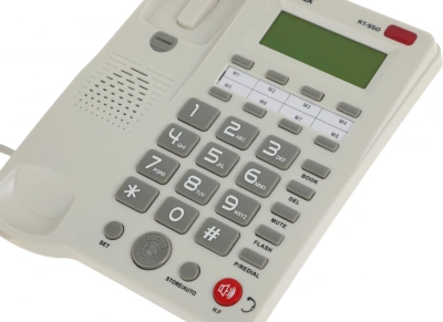 Телефон проводной Ritmix RT-550 белый/серый