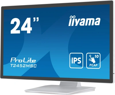 Монитор Iiyama 23.8" ProLite T2452MSC-W1 белый IPS LED 14ms 16:9 HDMI M/M матовая 1000:1 400cd 178гр/178гр 1920x1080 60Hz DP FHD USB Touch 5.6кг