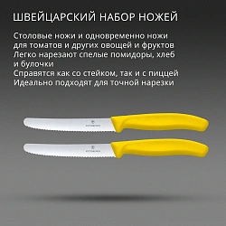 Набор ножей Victorinox Swiss Classic 6.7838.2C1 компл.:2предм. желтый европодвес