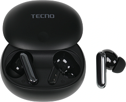 Гарнитура внутриканальные Tecno True 1 Air TU01 черный беспроводные bluetooth в ушной раковине (TU01 AIR ELEGANT BLACK)