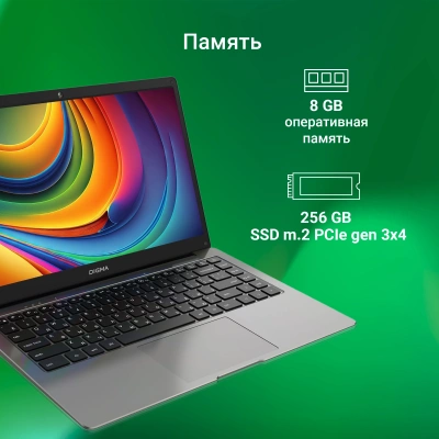 Ноутбук Digma EVE C4800 Celeron N4020 8Gb SSD256Gb Intel UHD Graphics 600 14" IPS FHD (1920x1080) Windows 11 Pro dk.grey WiFi BT Cam 4800mAh (DN14CN-8CXW01)