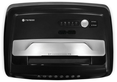 Шредер Heleos УО36-4 черный/серебристый (секр.P-4) фрагменты 29лист. 36лтр. скрепки пл.карты CD