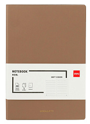 Блокнот Deli EN128LLT-GREY A5 210х143мм искусст. кожа 96л линейка мягкая обложка коричневый