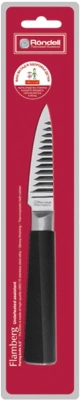 Нож кухонный Rondell Flamberg RD-684 стальной универсальный для овощей лезв.90мм рифленый край черный блистер