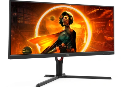 Монитор AOC 34" Gaming U34G3XM/EU черный/красный VA LED 1ms 21:9 HDMI матовая HAS Piv 300cd 178гр/178гр 3440x1440 144Hz FreeSync Premium DP 2K 7.78кг