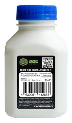 Тонер Cactus CS-THP4-120 черный флакон 120гр. для принтера CB436A/CE278A/CE285A/CF283A/CF244A/CF283X (для OEM)