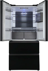 Холодильник Hyundai CM55043F 3-хкамерн. черный стекло инвертер
