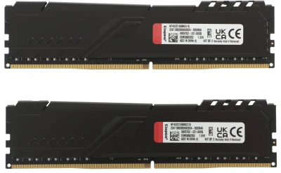 Память DDR4 2x8Gb 3200MHz Kingston KF432C16BBK2/16 Fury Beast Black RTL Gaming PC4-25600 CL16 DIMM 288-pin 1.35В kit dual rank с радиатором Ret