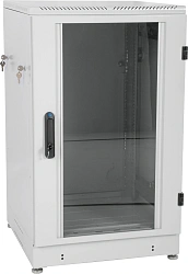 Шкаф коммутационный ЦМО (ШТК-М-24.6.8-1ААА) напольный 24U 600x800мм пер.дв.стекл задн.дв.стал.лист 2 бок.пан. направл.под закл.гайки 600кг серый