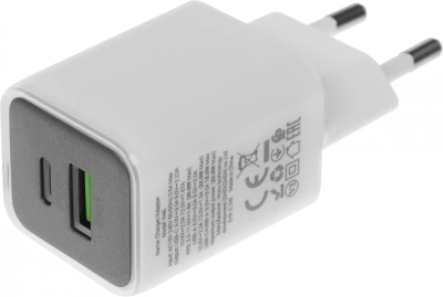 Сетевое зар./устр. Hoco N46 Glorious 20W 3A (PD+QC+AFC) USB-A/Type-C универсальное белый (35301)