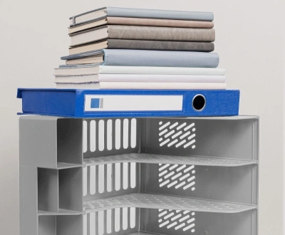 Лоток вертикальный Deli E9849 GREY E9849 4отд. сборный для бумаг 325x320x275мм серый пластик пластиковый пакет