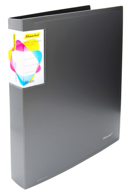 Папка на 4-х D-кольцах Silwerhof Perlen 271958-77 A4 1мм кор.38мм внутр. с вставкой серебристый металлик