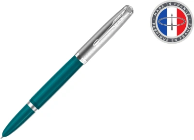 Ручка перьев. Parker 51 Core (2123506) Teal Blue CT F сталь нержавеющая подар.кор.
