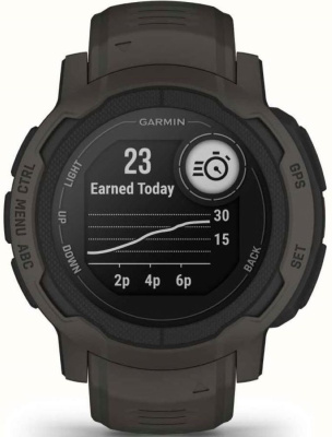 Смарт-часы Garmin Instinct 2 45мм 0.9" LCD корп.темно-серый рем.темно-серый разм.брасл.:22мм (010-02626-00)