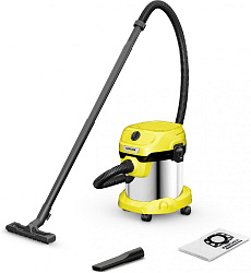 Строительный пылесос Karcher WD 2 Plus S V-15/4/18 1000Вт (уборка: сухая/влажная/выдув/сбор воды) желтый