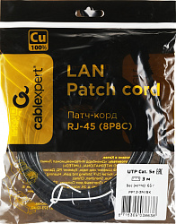 Патч-корд Premier PP12-3M/BK 1000Гбит/с UTP 4 пары cat.5E CCA molded 3м черный RJ-45 (m)-RJ-45 (m)