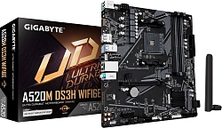 Материнская плата Gigabyte A520M DS3H WF6E Soc-AM4 AMD A520 4xDDR4 mATX AC`97 8ch(7.1) GbLAN RAID+HDMI+DP