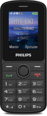 Мобильный телефон Philips E2101 Xenium черный моноблок 2Sim 1.77" 128x160 Thread-X GSM900/1800 MP3 FM microSD max32Gb