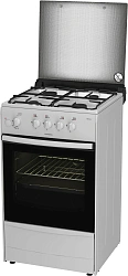 Плита Газовая Darina 1B GM 441 005 W белый/черный (стеклянная крышка) реш.сталь
