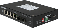 Коммутатор Hikvision DS-3T0506HP-E/HS 4x1Гбит/с 2SFP 3PoE+ 1PoE++ 60W неуправляемый