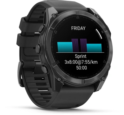 Смарт-часы Garmin Fenix 8 51мм 1.4" AMOLED корп.серый рем.черный разм.брасл.:127-210мм (010-02905-00)