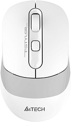 Мышь A4Tech Fstyler FB10CS белый/серый оптическая 2000dpi silent беспров. BT/Radio USB 4but (FB10CS USB GRAYISH WHITE)