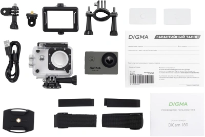 Экшн-камера Digma DiCam 180 серый