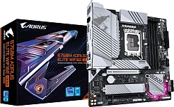 Материнская плата Gigabyte B760M AORUS ELITE WIFI6E GEN5 Soc-1700 Intel B760 4xDDR5 mATX AC`97 8ch(7.1) 2.5Gg RAID+HDMI+DP