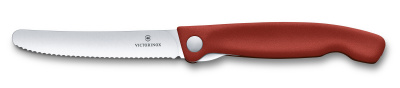 Нож кухонный Victorinox Swiss Classic (6.7831.FB) стальной столовый лезв.110мм серрейт. заточка красный блистер