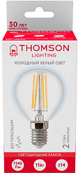 Лампа филам. Thomson Filament TH-B2338 11Вт цок.:E14 шар 220B св.свеч.бел.хол. Globe (упак.:1шт)