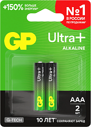 Батарея GP Ultra Plus Alkaline 24AUPA21-2CRSBNN2 AAA (2шт) блистер