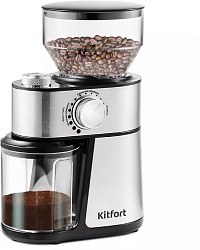 Кофемолка Kitfort КТ-717 200Вт сист.помол.:жернова вместим.:100гр нержавеющая сталь/черный
