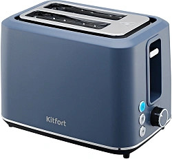 Тостер Kitfort КТ-6874 1080Вт синий/серебристый