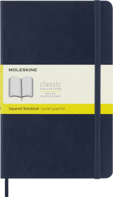 Блокнот Moleskine CLASSIC SOFT QP617B20 Large 130х210мм 192стр. клетка мягкая обложка синий сапфир