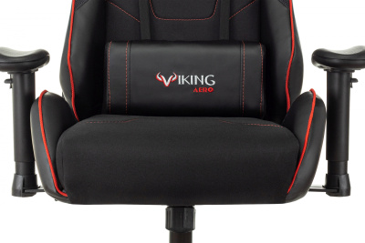 Кресло игровое Zombie VIKING 4 AERO черный/красный ткань/эко.кожа с подголов. крестов. пластик