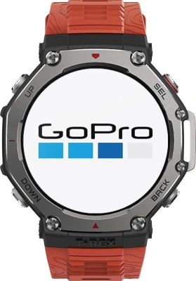 Смарт-часы Amazfit T-Rex 3 A2323 48.5мм 1.5" AMOLED корп.темно-серый рем.красный разм.брасл.:145-210мм (1746757)