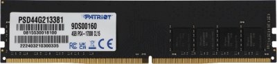 Память DDR4 4Gb 2133MHz Patriot PSD44G213381 Signature RTL PC4-17000 CL15 DIMM 288-pin 1.2В single rank Ret
