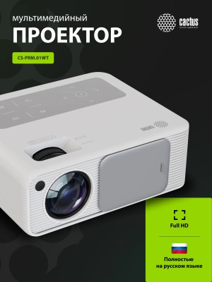 Проектор Cactus CS-PRM.01WT.Full HD LCD 700Lm ANSI (1920x1080) 2500:1 ресурс лампы:50000часов 2xUSB typeA 2xHDMI 1.8кг