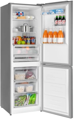 Холодильник Weissgauff WRK 185 Total NoFrost Inverter Inox 2-хкамерн. нержавеющая сталь инвертер