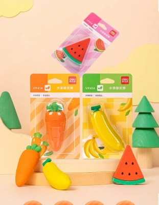 Ластик Deli VP414ban VP414YELLOW банан 54x23x16мм желтый блистер с европодвесом