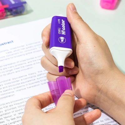 Набор текстовыделителей Deli EU376 скошенный пиш. наконечник 1-5мм флуоросцентный 6цв. ассорти пластиковая коробка (6шт.)