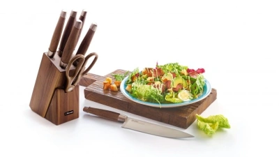 Набор ножей кухон. Rondell Glaymore RD-984 компл.:7предм. подставка/ножницы коричневый подар.коробка