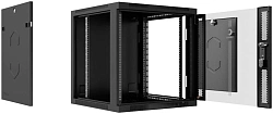 Шкаф коммутационный Cabeus (SH-05F-12U60/60-R-BK) настенный 12U 600x600мм пер.дв.стекл 50кг черный 540мм 635мм IP20 сталь